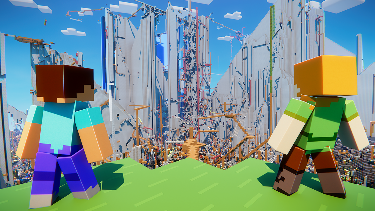Minecraft Characters on Mountain.jpg